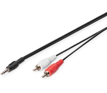 Digitus 2.5m, 3.5mm/2xRCA Zwart