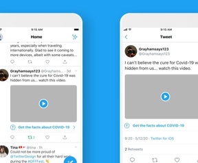Twitter covid-19 labels