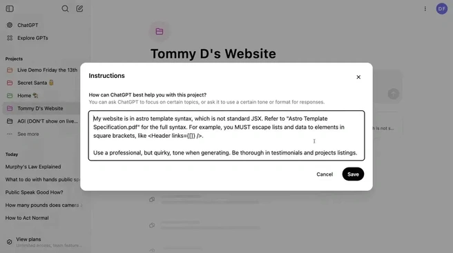 ChatGPT Projects