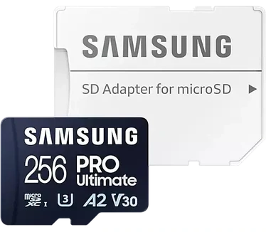 Samsung Pro Ultimate microSD card 256GB + SD-adapter