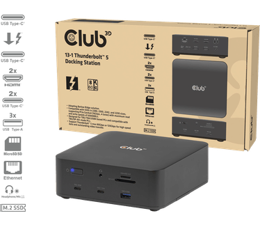 Club 3D CSV-2562 13-1 Thunderbolt 5 Docking Station M.2 SSD