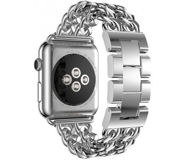 qMust Apple Watch 38mm Armband Double Chain Style - Zilver