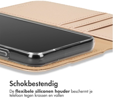 Accezz Wallet Softcase Bookcase iPhone 13 Pro - Goud