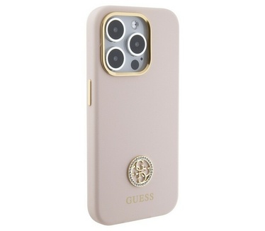 Guess 4G Silicone Back Case - iPhone 15 Pro Max (6.7") - Roze Roze