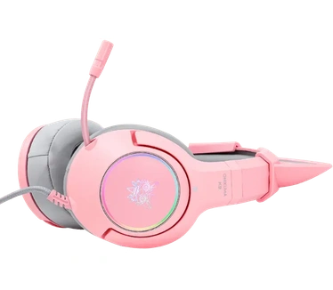 Onikuma K9 - Gaming Headset - Met Microfoon - Roze Koptelefoon - Kattenoren