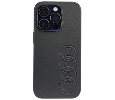 Audi Leather Back Case - Apple iPhone 14 Pro (6.1") - Zwart Zwart
