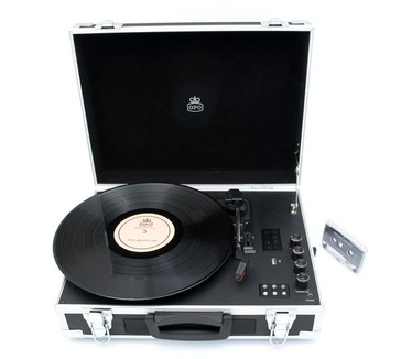 GPO Retro FLIGHTCASE Bluetooth kofferplaten- en cassettespeler met USB, accu en bluetooth