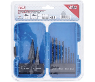 BGS technic Step Drill and Twist Drill Set