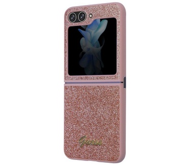 Guess Glitter Back Case - Samsung Galaxy Z Flip 5 (F731) - Roze Roze