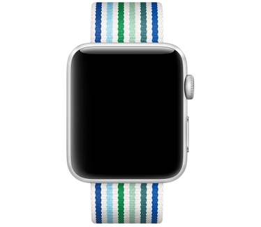 Apple Bandje van geweven nylon - Blauw gestreept (42mm)