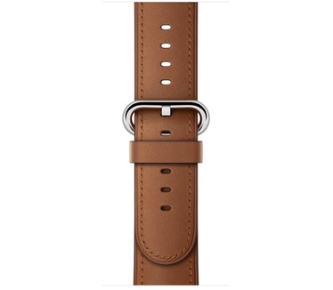 Apple Watch Series 2 (Leren bandje, klassieke gesp, 38mm) Zilver (Bruin)