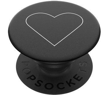 PopSockets White Heart Black