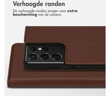 Accezz Premium Leather Slim Bookcase Samsung Galaxy S21 Ultra - Bruin
