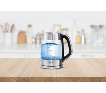 Medion Digitale glazen waterkoker MD 10210 | inhoud 1,7 L | digitale temperatuurinstelling | LED-verlichting