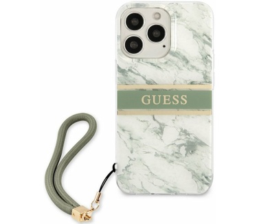 Guess Marble Stripe Back Case - iPhone 13 Pro Max (6.7") - Groen Groen