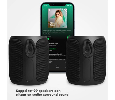 Selencia AquaPlay Bluetooth Speaker - Draadloze speaker - Waterproof - Black