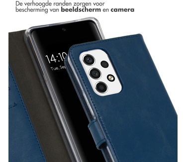 Selencia Echt Lederen Bookcase Samsung Galaxy A53 - Blauw