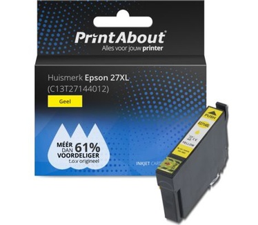 PrintAbout Huismerk Epson 27XL (C13T27144012) Inktcartridge Geel Hoge capaciteit
