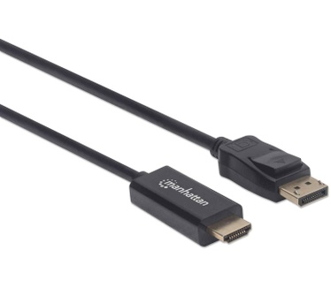 Manhattan DisplayPort to HDMI Cable, 1080p, 1m, Male to Male, 1080p@60Hz (1920x1080p), Black