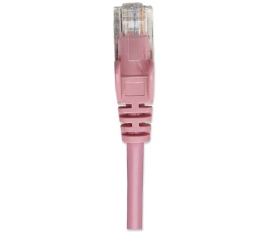 Intellinet Network Patch Cable, Cat5e, 2m, Pink, CCA (Copper Clad Aluminium), U/UTP (cable unshielded/twisted pair unshielded), PVC, RJ45 Male to RJ45 Male, Gold Plated Contacts, Snagless, Booted