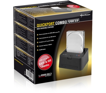 Sharkoon QuickPort Combo USB 3.0 Zwart