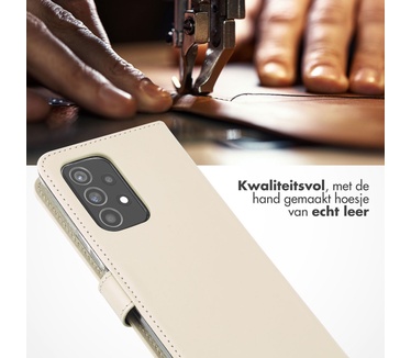 Selencia Echt Lederen Bookcase Samsung Galaxy A53 - Greige
