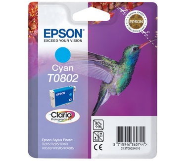 Epson Singlepack Cyan T0802 Claria Photographic Ink