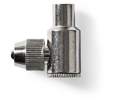 Allteq Coax stekker male professioneel - haaks Zilver