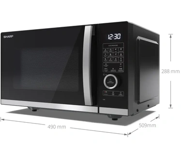 Sharp Mikrobang? krosnel? Microwave Oven with Grilis and Convection YC-QC254AE-B Free standing, 25 L, 900 W, Convection, Grilis, Juodas