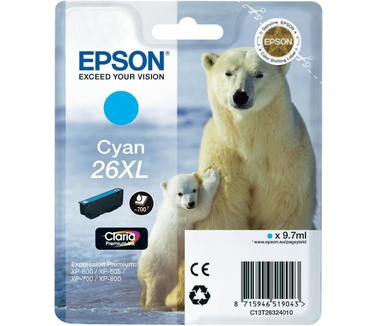 Epson Singlepack Cyan 26XL Claria Premium Ink