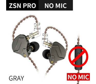 KZ Acoustics KZ ZSN Pro – 1BA + 1DD, zonder mic (Grijs)