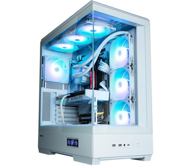 Zalman P50 DS White ATX Tempered Glass Panoramic View, Reverse layout mainboard support, display, 3 x 120 mm ZM-AF120R ARGB (side) + 1 x 120 mm ZM-AF120 ARGB (rear)Fan included, 2 x 3.5, 2 x 2.5, 480(D) x 240(W) x 512(H)mm