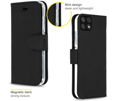 Accezz Wallet Softcase Bookcase Samsung Galaxy A22 (5G) - Zwart (Galaxy A22 (5G)) Zwart