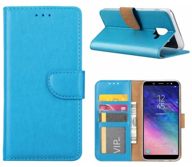 Luxe Lederen Bookcase hoesje voor de Samsung Galaxy A6 2018 - Blauw (Samsung Galaxy A6 2018) Blauw