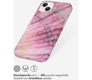 Selencia Aurora Fashion Backcover iPhone 14 Plus - Duurzaam hoesje - 100% gerecycled - Ocean Shell Purple