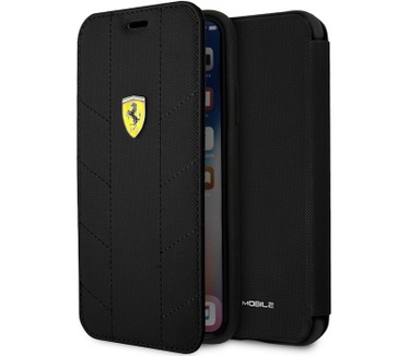 Ferrari Tyres PU Leren Case voor Apple iPhone X (5.8") - Zwart  Zwart