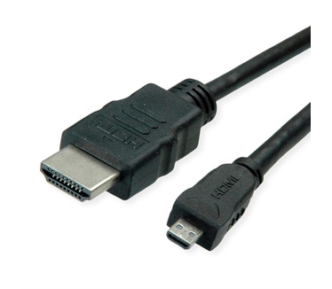 Roline HDMI High Speed ​​Kabel met Ethernet, HDMI male - Micro HDMI male, 2 m