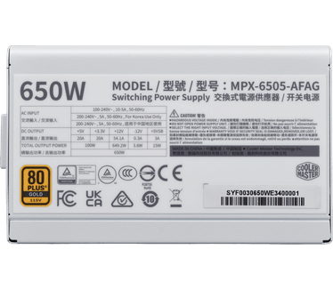 Cooler Master Elite Gold 650 White Edition