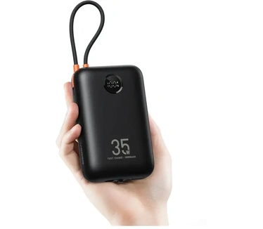 VEGER powerbank 30000 mAh with built-in cables Type C / Lightning PD QC3.0 35W K3 (W3018) black