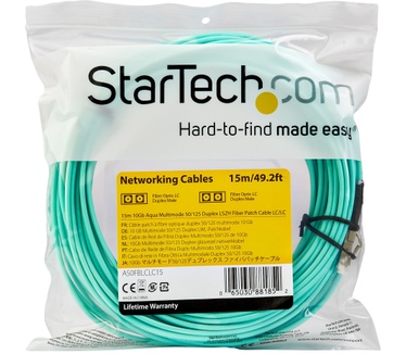 Startech.com 15 m OM3 LC naar LC Multimode Duplex optische glasvezel netwerkkabel Blauw