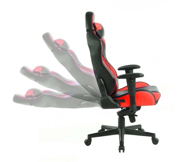 njoy Gamingstoel GTG GT1 luxe en stevige stoel, zwart -rood 74x70x130/138cm. E-sports