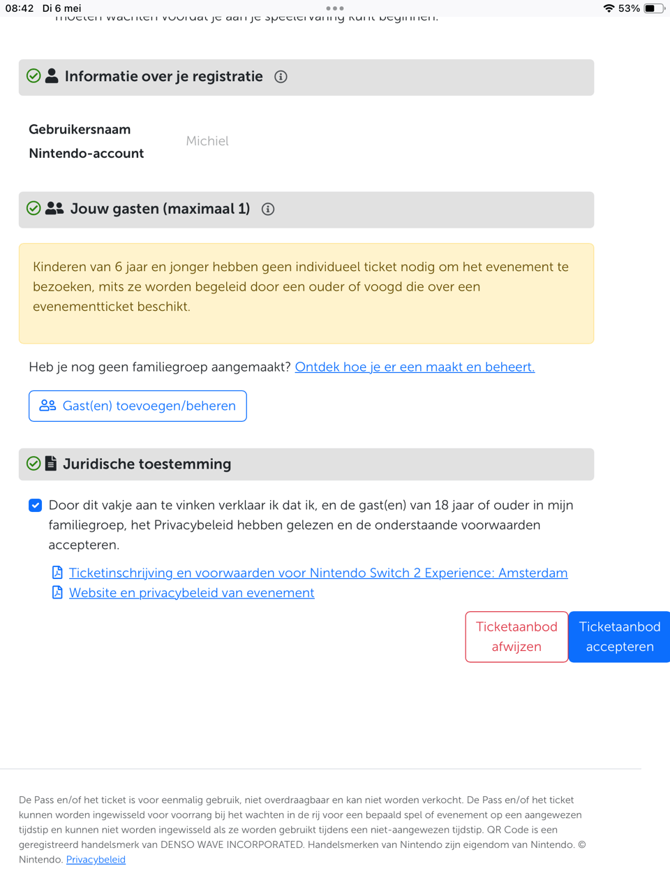 Nintendo Switch 2 Experience wachtlijst ticket aanbod