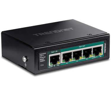 Trendnet 5-Port Industrial Gigabit PoE++ Powered DIN-Rail Switch with PoE Pass-Through