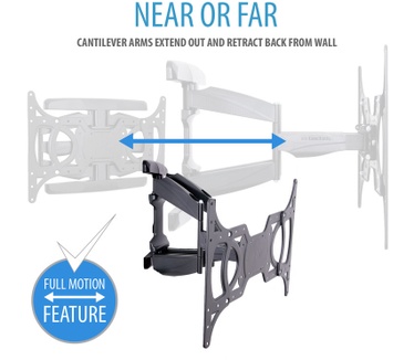 V7 Heavy Duty Low Profile Articulating Wall Mount for Displays 32" to 65"