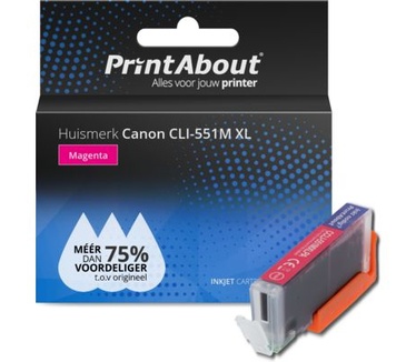 PrintAbout Huismerk Canon CLI-551M XL Inktcartridge Magenta Hoge capaciteit