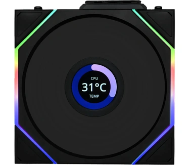 Lian Li UNI FAN TL Wireless, Reverse, met LCD, Zwart, per stuk, 120mm