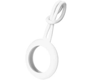 Deltaco Apple AirTag Case Sleutelhanger, Siliconen, Wit