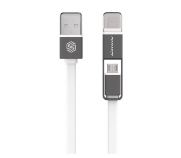 Nillkin 2-in-1 Plus cable - Apple Lightning / MicroUSB aansluiting - White