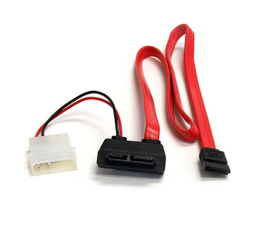 Startech.com Right Angle Slimline SATA Female to SATA w/ LP4 Power Cable