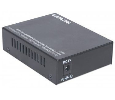 Intellinet Fast Ethernet WDM Bi-Directional Single Mode Media Converter, 10/100Base-Tx to 100Base-Fx (SC) Single-Mode, 20 km (12.4 mi.), WDM (Rx1310/Tx1550) (Euro 2-pin plug)